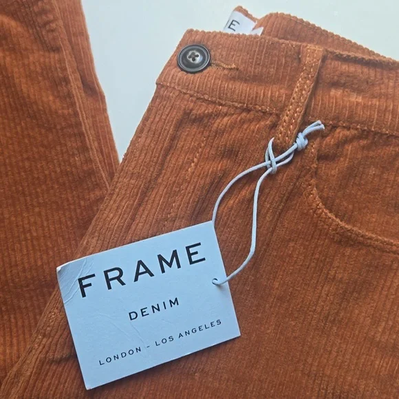 FRAME Denim High-Rise Straight Fit Amber Cuordoroys-Size 24